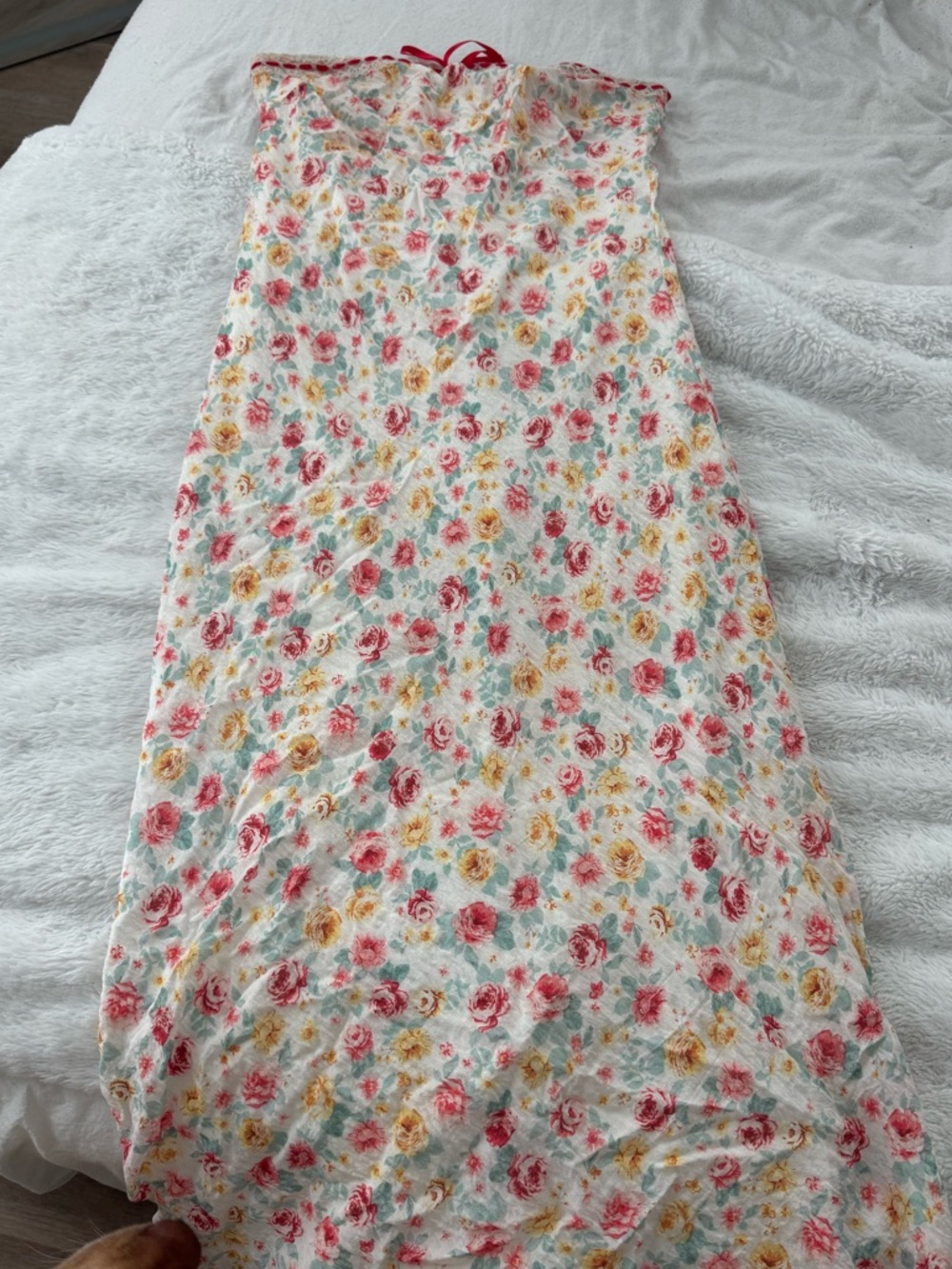 Jessica Simpson White Floral Print Dress Top Label Visible